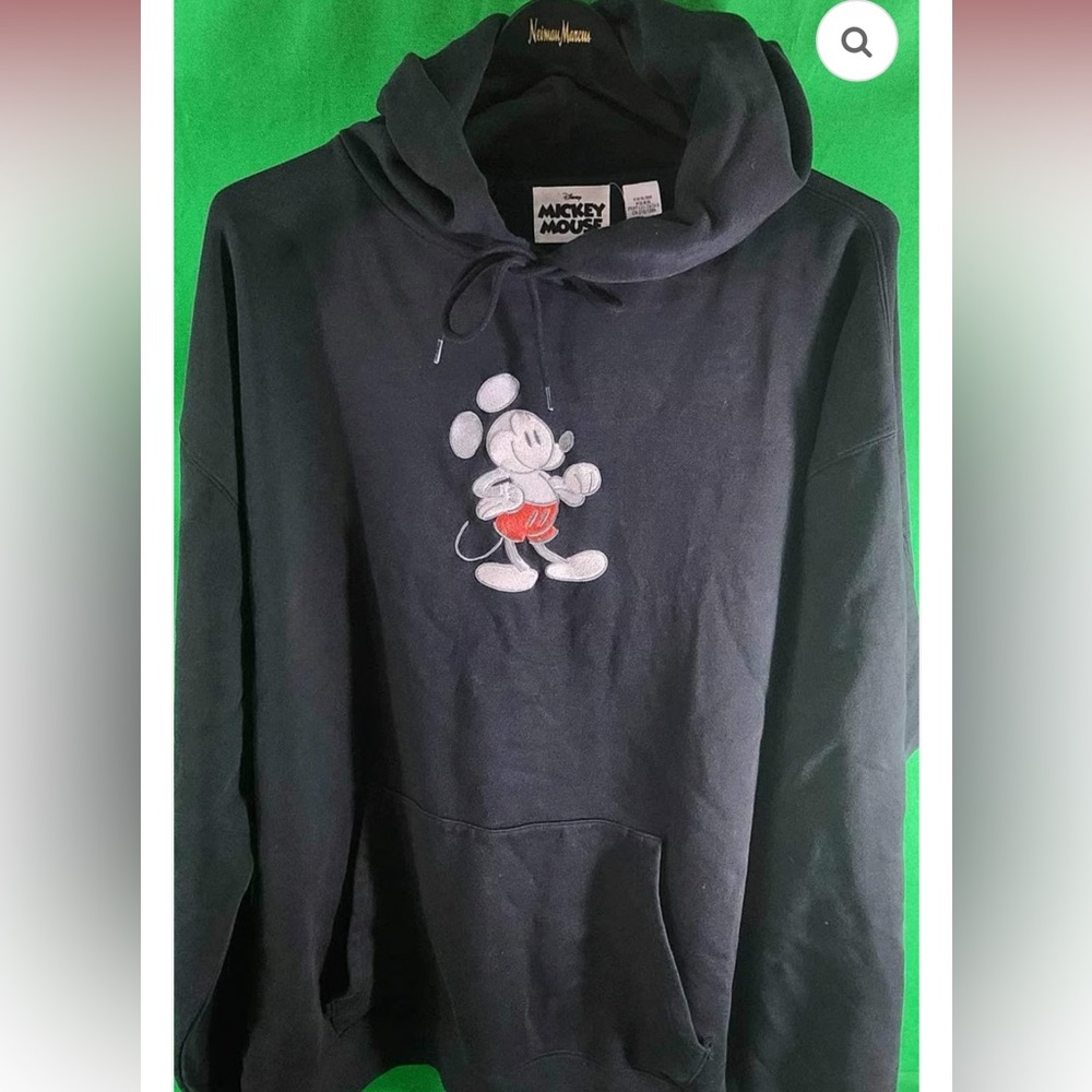 Disney Black Hoodie with Mickey Mouse Embroidery